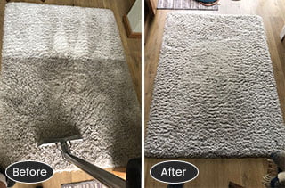 Carpet Cleaning Dirty Rug before/after