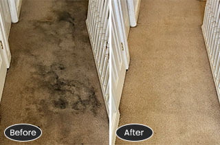 Carpet Cleaning Very Dirty Landing before/after