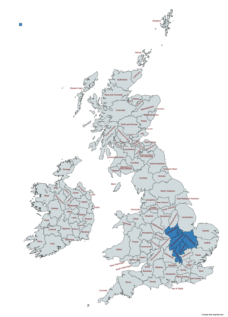 Map of area's we cover for carpet cleaning